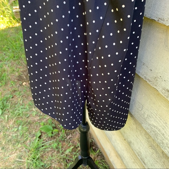 Vintage 90s Black Polka Dot Print Button Down Short Sleeve Collared Popover Top - Picture 14 of 16